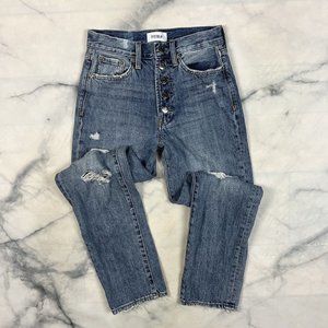 Pistola Charlie Exposed Button Fly Jeans Size 24 Straight Crop Pulse Distressed